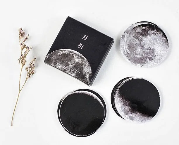 45 piece moon sticker set with paper stickers 40mm diameter for diary decoration