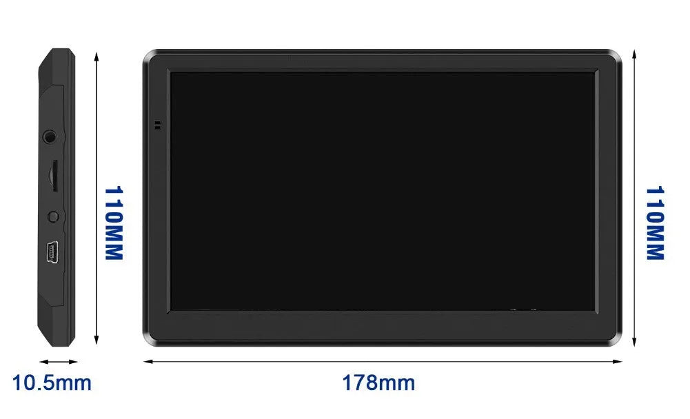 7 inch portable car GPS navigation device with touch screen and mounting bracket