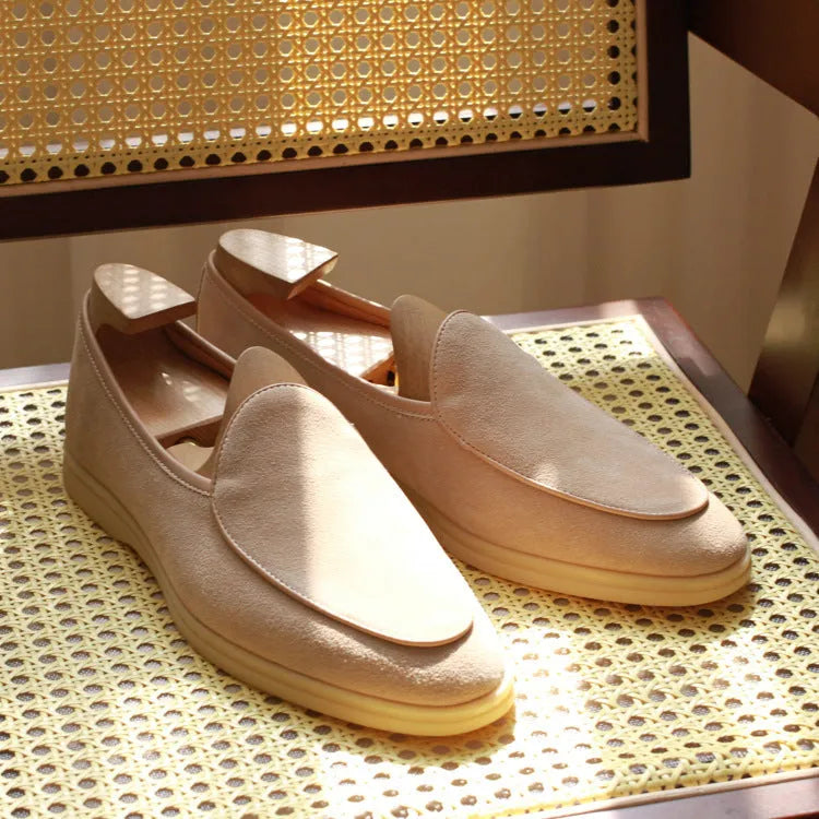 British handmade men's leather loafers in various colours with TPR soles
