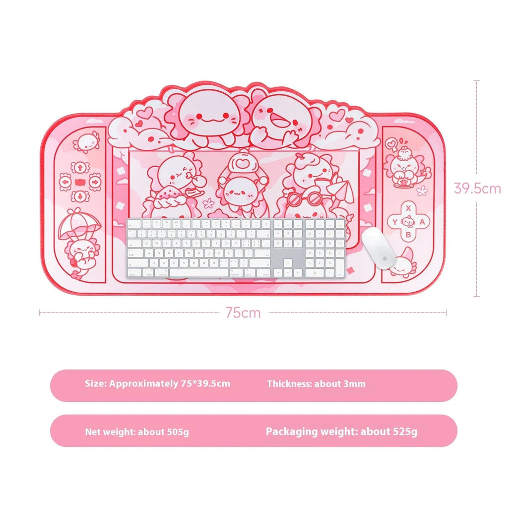 Hexagonal dragon crane machine cartoon anime design large cloth mouse pad measuring 75 by 40 centimetres