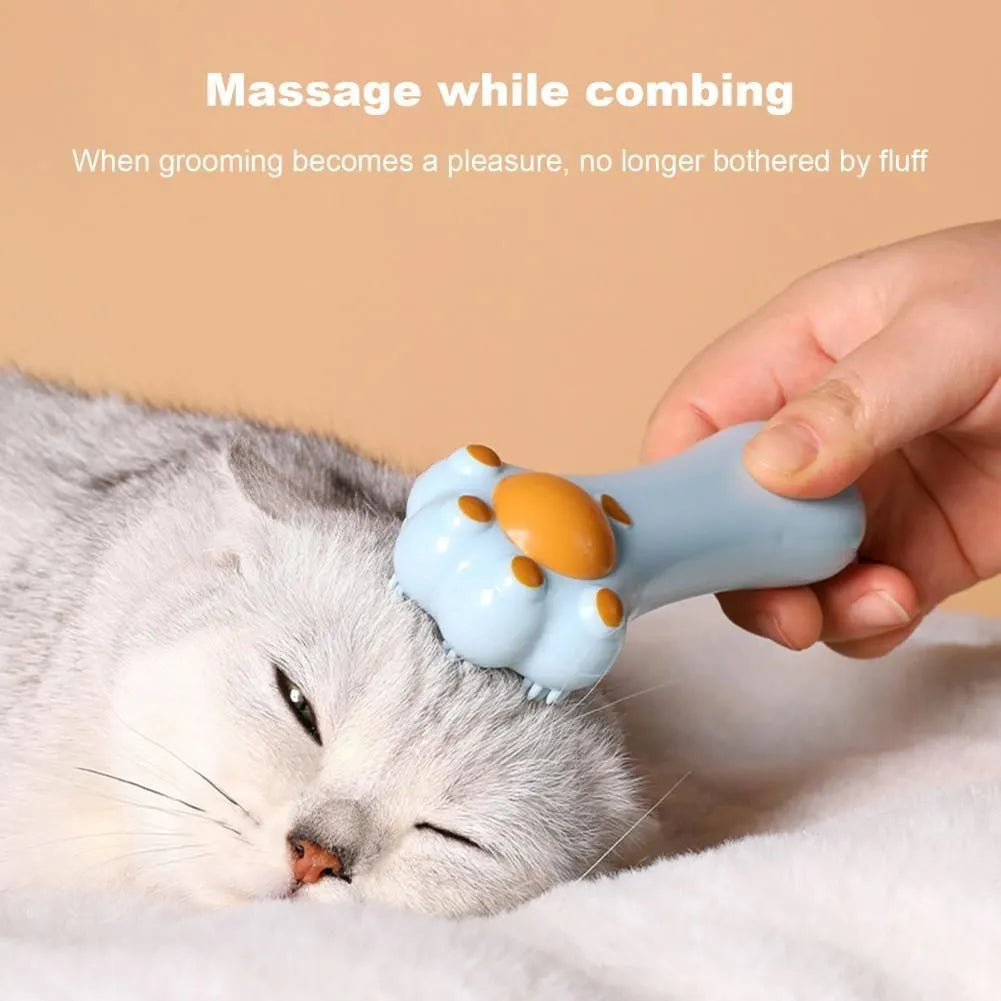 Cartoon design cat toy massage comb with dental cleaning ridges and catnip compartment