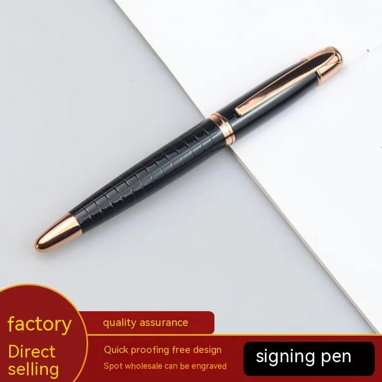 Business metal roller pen with gun grey finish measuring 13.5cm in length