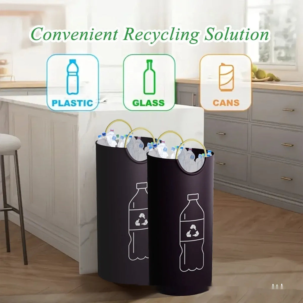 Round portable outdoor trash can with 38cm diameter and 72cm height, made from PP plastic