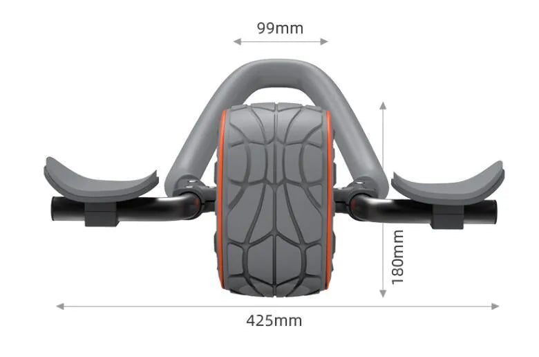 Shadow grey abdominal exercise wheel with stainless steel and TPR construction on a kneeling mat
