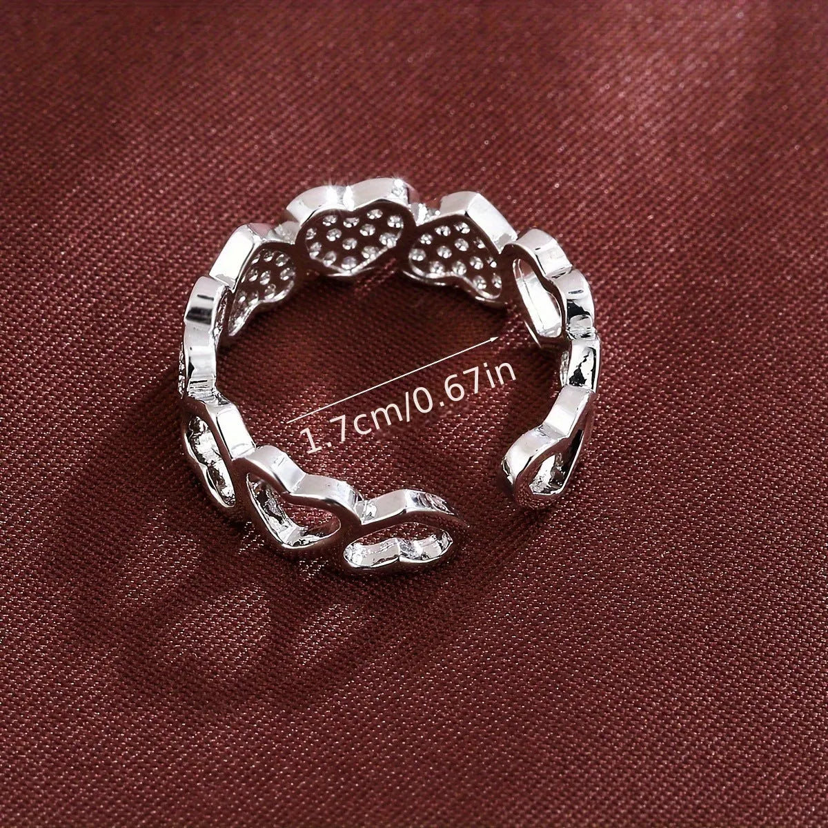 Adjustable opening couples ring with love heart geometry design in gold colour