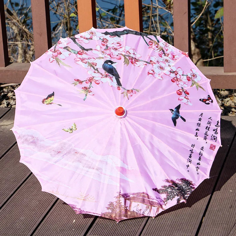 Classical ceiling decorative printed silk umbrella in national style, handmade, available in 60cm 70cm 82cm sizes