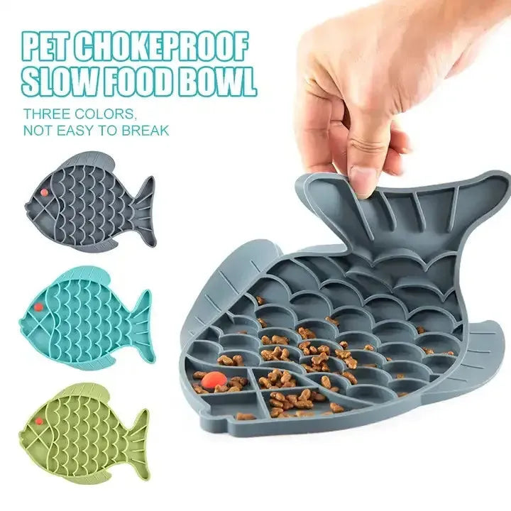 Silicone lick mat slow feeder for dogs and cats, 24.5 x 19 cm, in blue, green, or grey