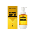 60ml bottle of tightening and wrinkle resistant body oil with caramel-coloured liquid