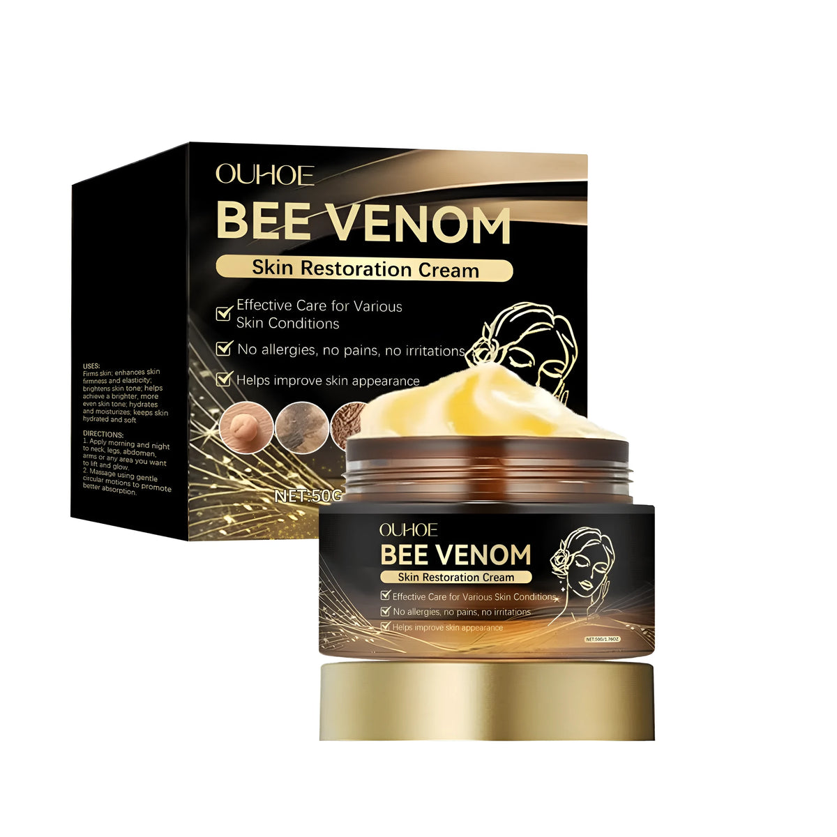 50g tube of skin repair cream with bee venom and acetyl hexapeptide-8