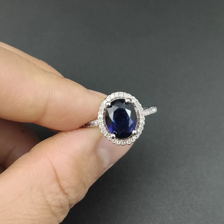 Round zircon ring with electroplated alloy band, available in multiple colours and sizes 6 to 10