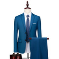 Men's Business Casual Suit Two-Piece Set in Polyester with Loose Fit Available in Multiple Colours and Sizes M-5XL for Spring and Autumn Wear