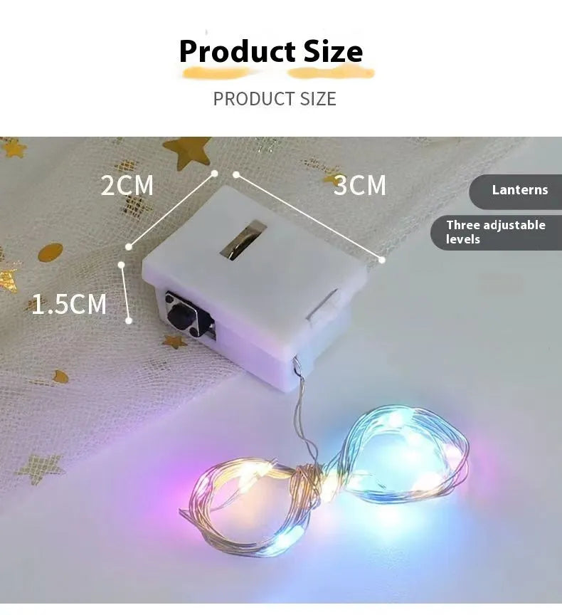 LED copper wire light in small white box with three-gear adjustment chain for cakes and flowers