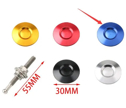30mm aluminium alloy engine cover lock in five colour options: red, silver, gold, black, and blue