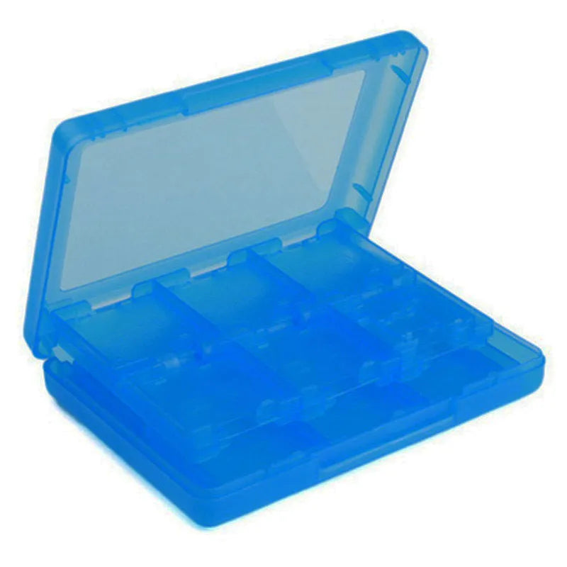NDS 3DS game card storage box holding multiple cartridges in black plastic case
