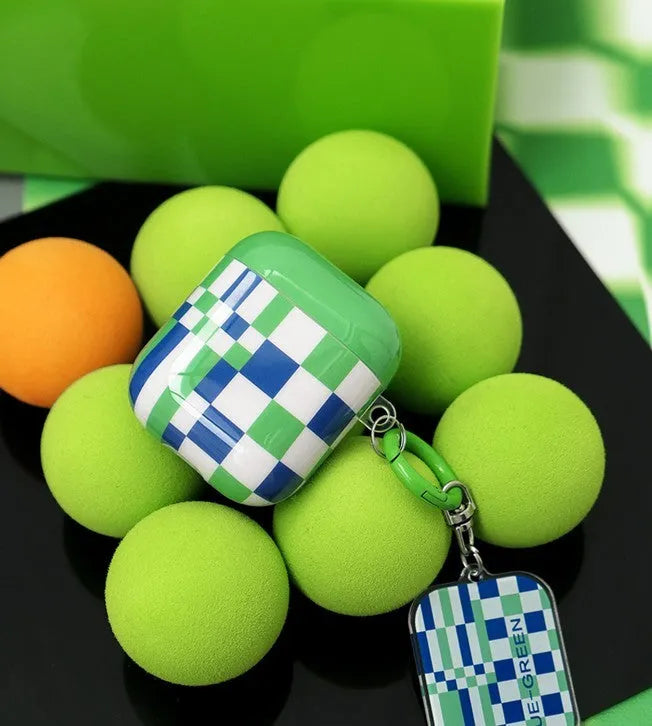 Green grid TPU soft cover for Apple AirPods Pro charging case