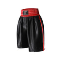 Comprehensive fighting boxing pants Sanda shorts in black red nylon fabric on white background