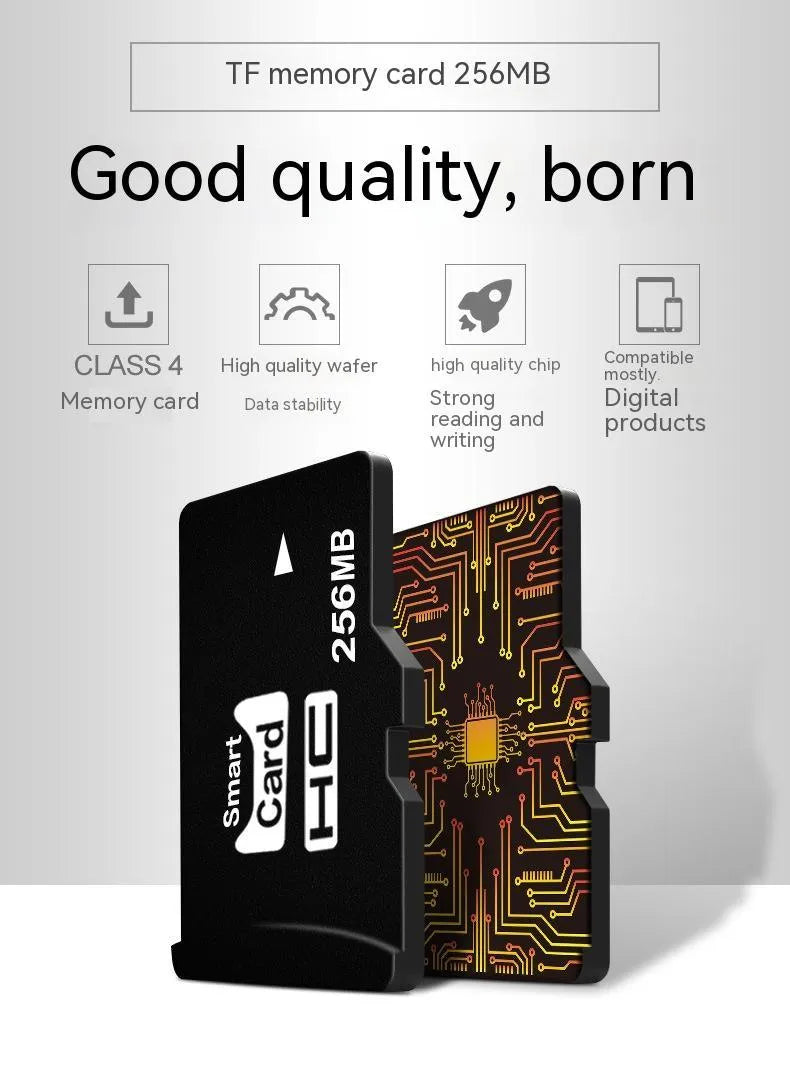 256MB TF format memory card with 11x15x1mm dimensions for portable devices
