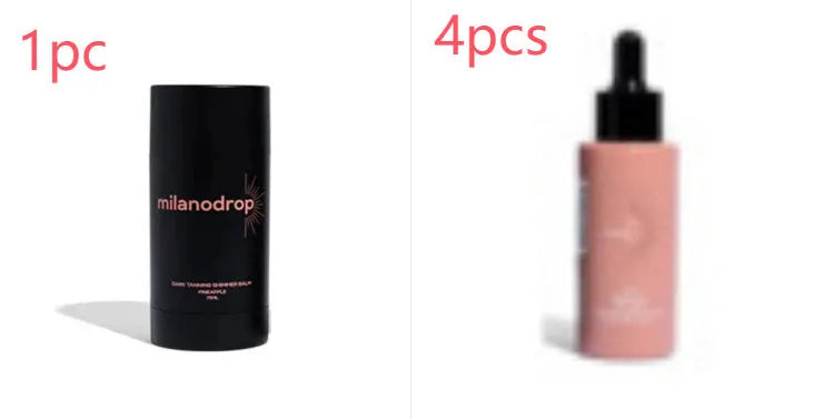Matte Sun Tanning Black Liquid set showing 50ml tanning drops and 75ml tanning flash cream