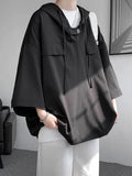 Men's loose fit hooded short sleeve t-shirt in solid colours for summer wear