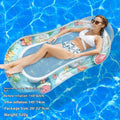 PVC inflatable floating row with gradient sequined designs in blue, pink, and purple colours for pool use