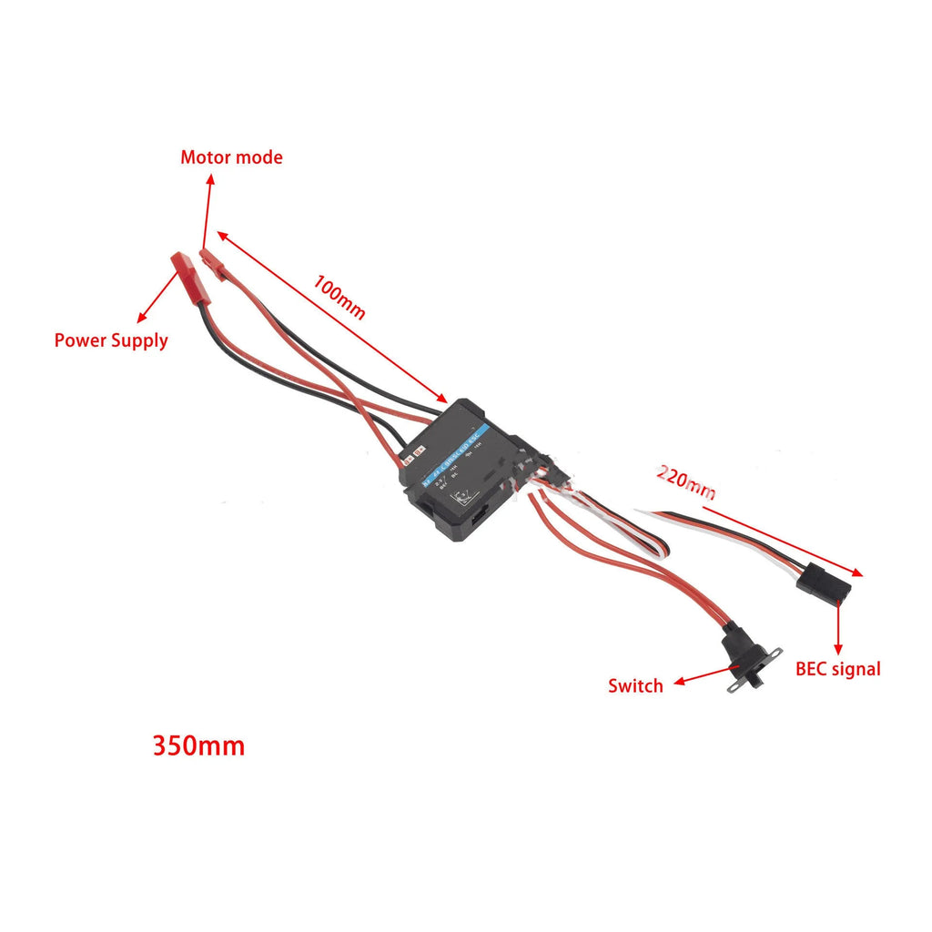 Small Boat 40A miniature brushed electronic speed controller (ESC) for RC models in colour G500.