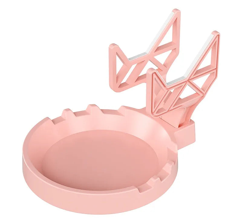 Non-perforated plastic ABS game controller wall hanging rack in black, white or pink with multiple design options