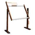 Vertical desktop cross stitch frame in solid pine wood with adjustable height mechanism