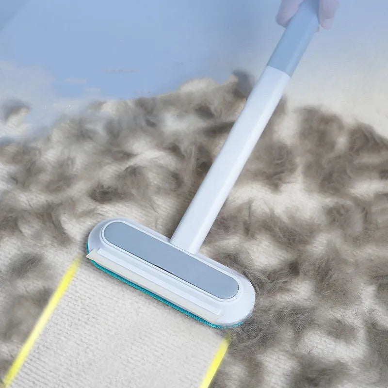 4-in-1 multifunctional hair removal brush with flannel surface, plastic handle, 45 x 18cm, for pet hair and screen cleaning