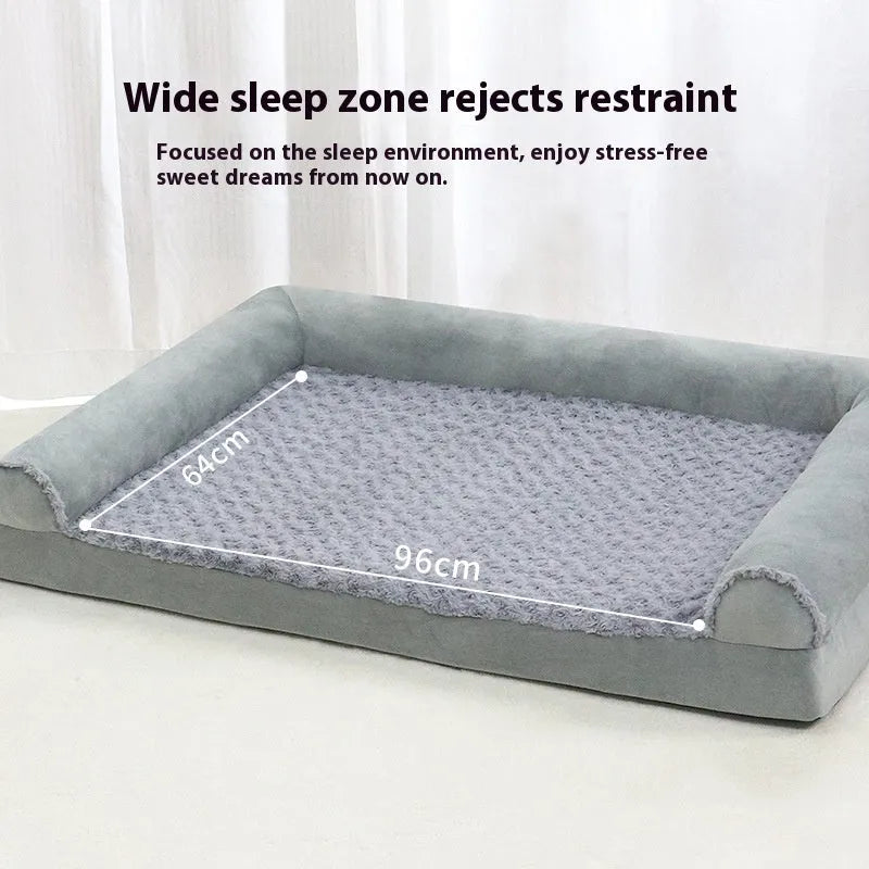 Light grey cloth dog kennel for large dogs, showing enclosed design with three size options.