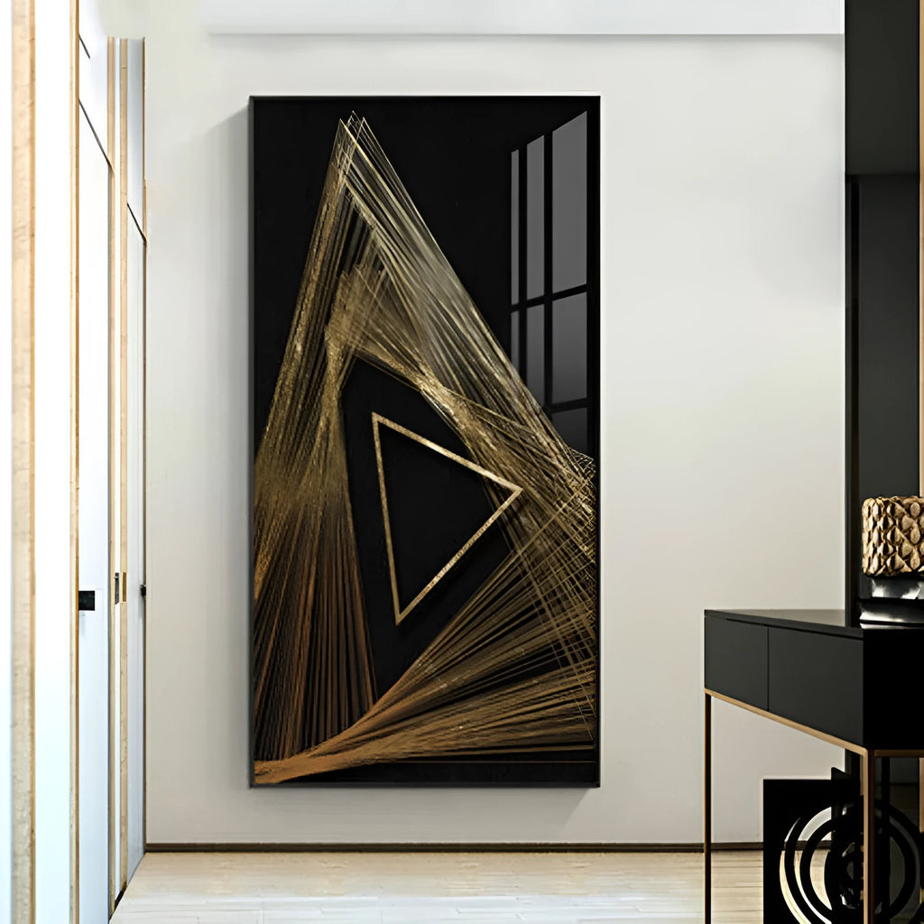 Modern abstract geometric frameless canvas wall art