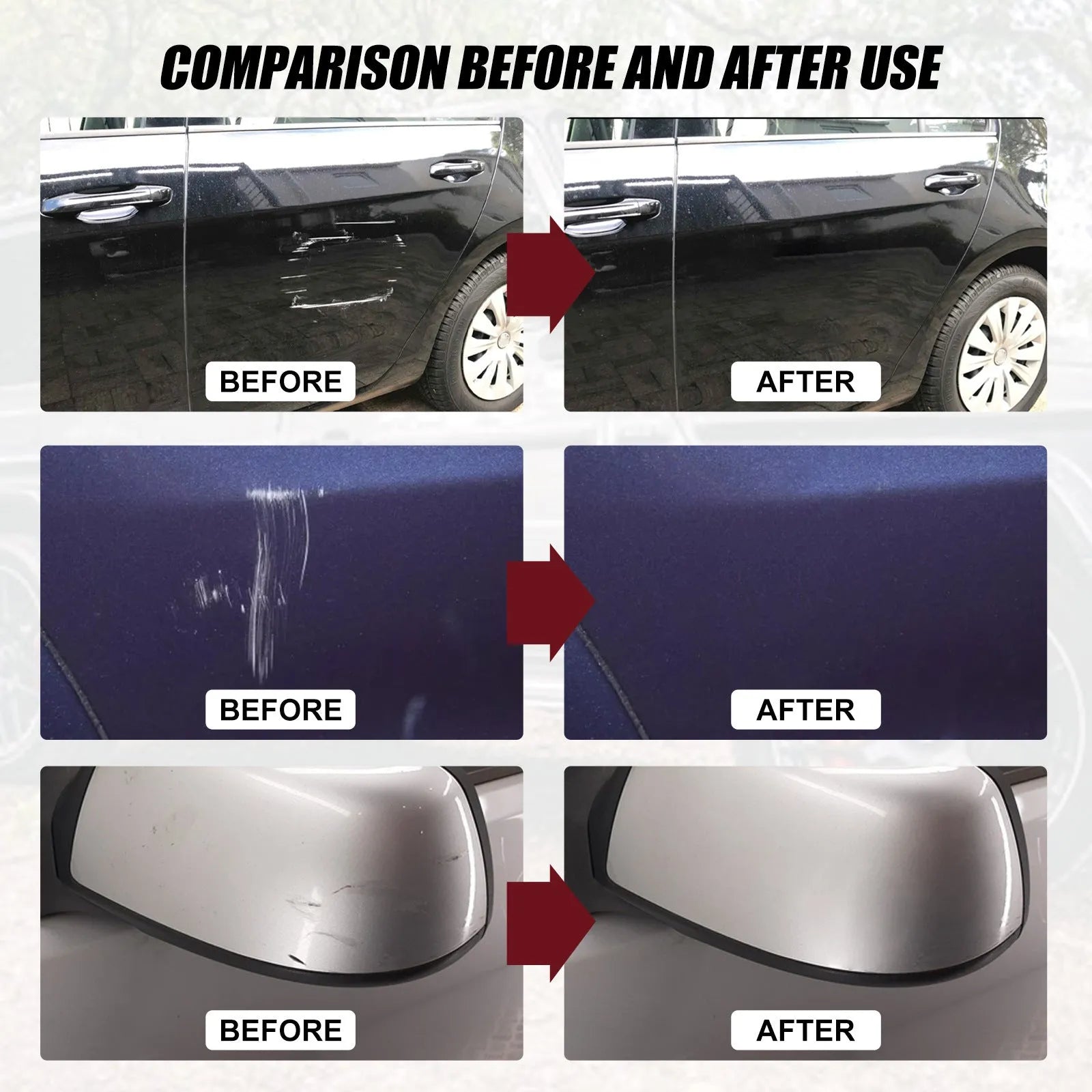 60ml car scratch repair wax set with applicator cloth for paint surface maintenance