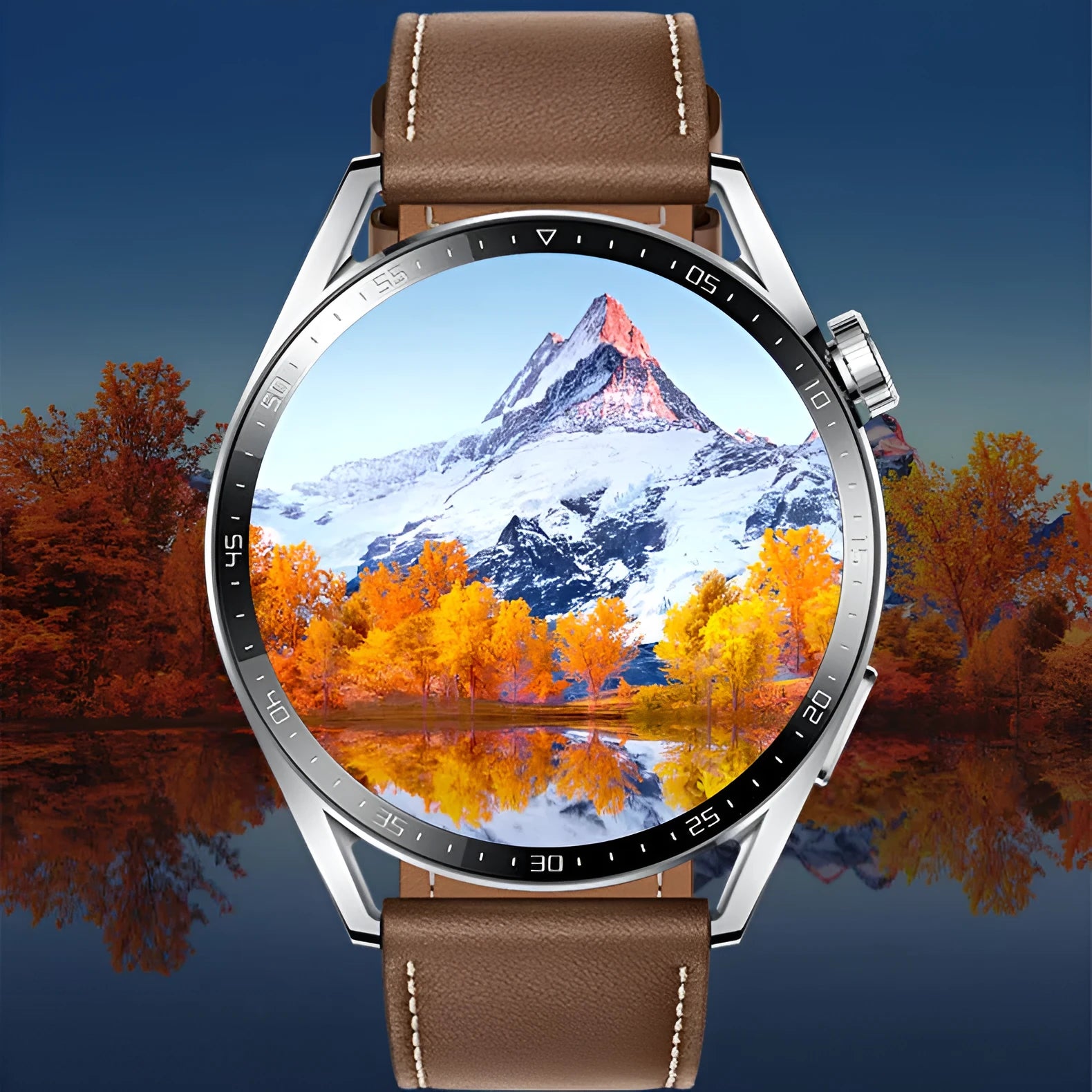 GS3 Max smartwatch in black or silver on silicone strap, showing 1.35-inch IPS screen displaying health stats.
