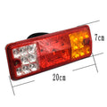 Black electric tricycle taillight with 200mm by 70mm dimensions for 12V and 48-60V systems