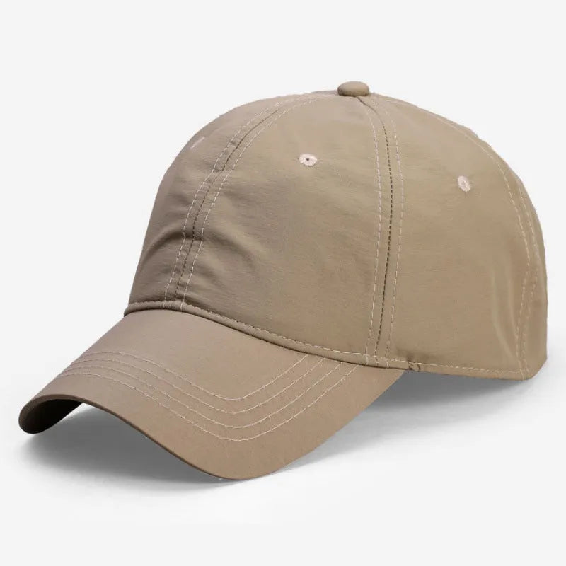 Outdoor baseball cap with breathable light plate in quick-dry polyester, available in multiple colours and sizes 52-67cm for men
