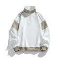 Men's hooded corduroy rabbit fur sweater with drop shoulder design and loose lapels