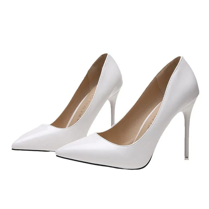 Women's pointed toe stiletto heel pumps in six colours with super high 8cm+ heels