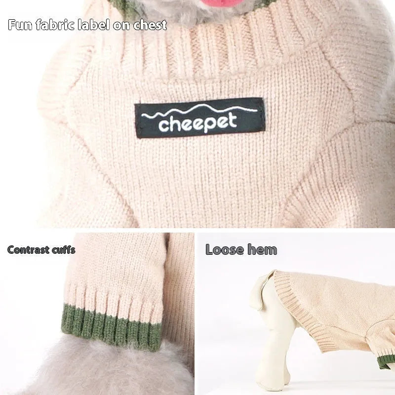 Wool pet sweater with two legs design in Crown Blue colour on dog