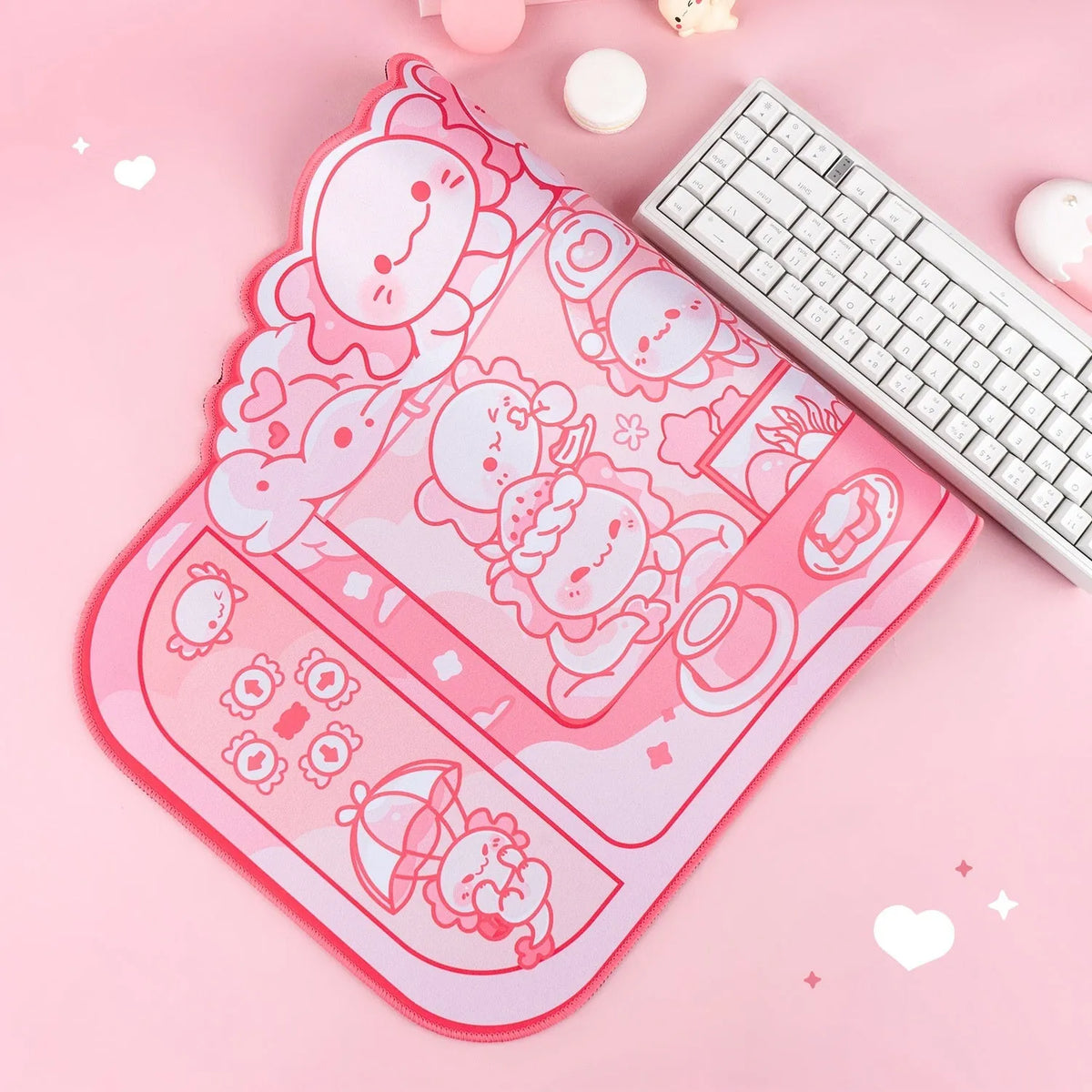 Hexagonal dragon crane machine cartoon anime design large cloth mouse pad measuring 75 by 40 centimetres