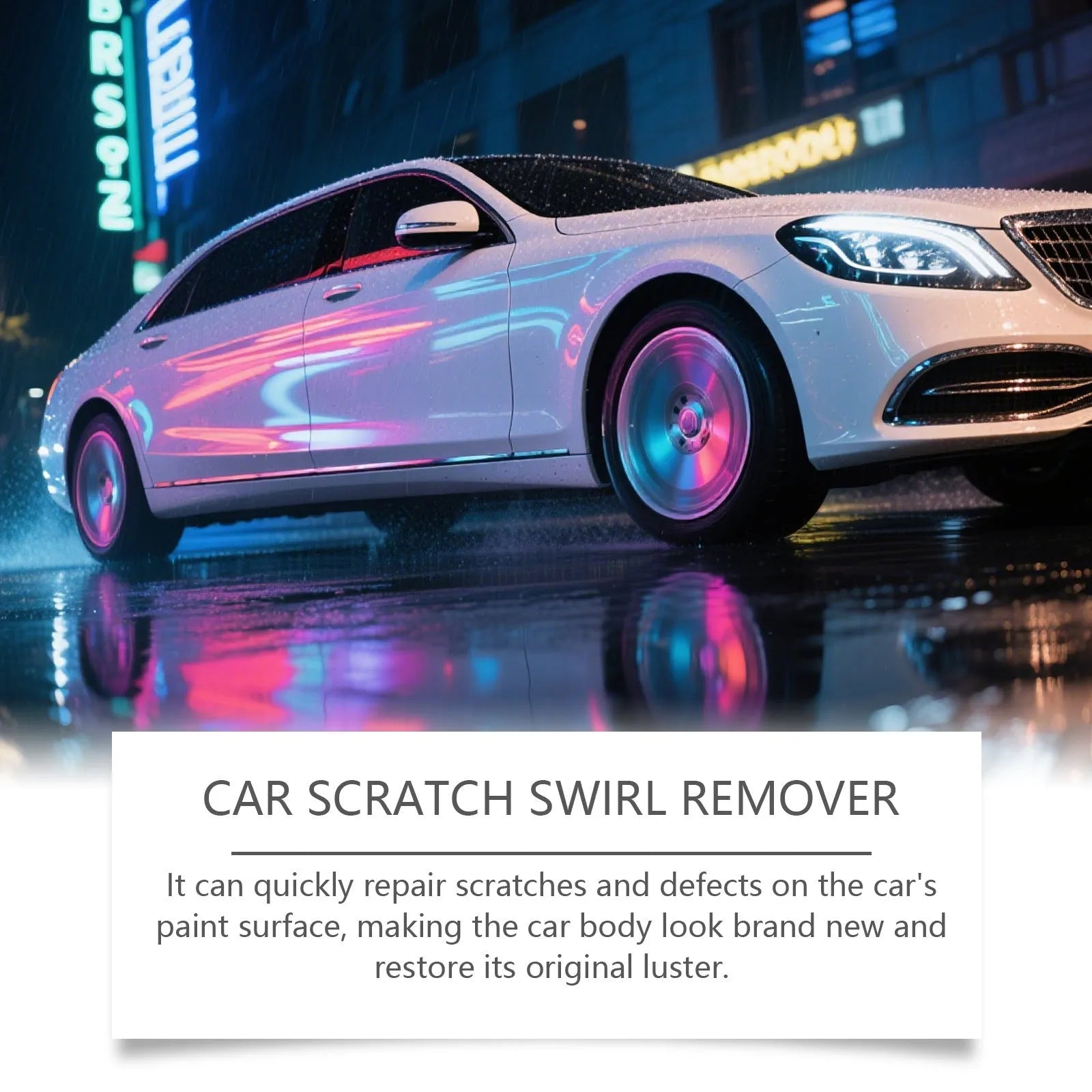 RAYHONG car scratch care package with 100g tube of calcium carbonate swirl remover and sponge applicator