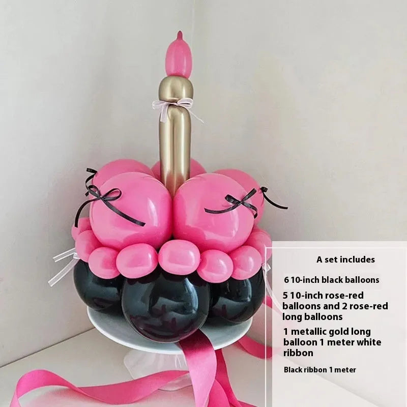 Balloon bouquet DIY kit for cake decoration with round latex balloons in complete material package
