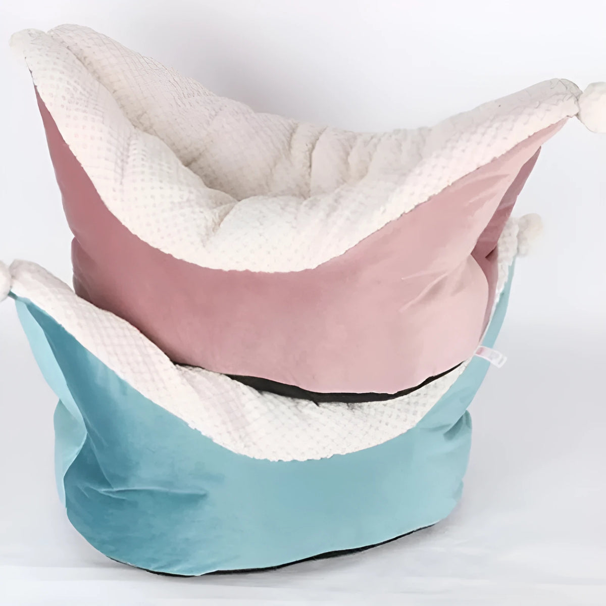 Cloth boat nest cat bed for small and medium pets in peacock blue, gray or gray pink