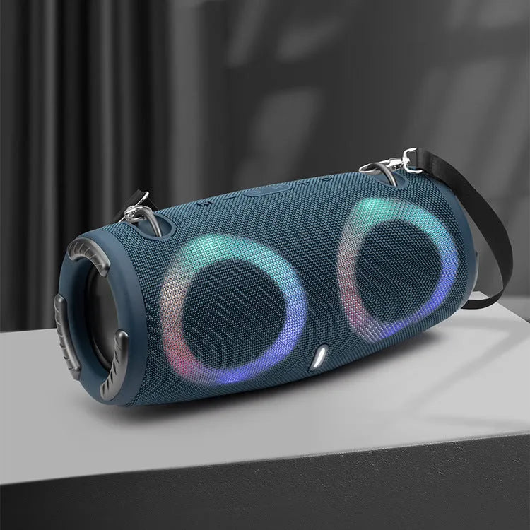 War Drum portable Bluetooth speaker with RGB coloured lights in multiple colour options.