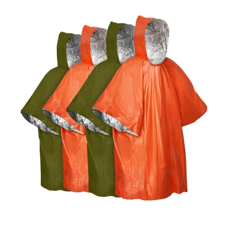 Marathon Wild cross-country raincoat in orange and army green colours, sized 100x130cm
