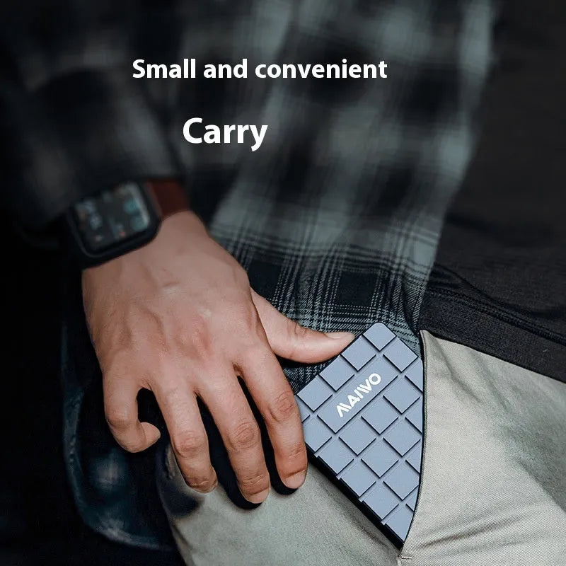 Silver aluminium USB4 hard disk box for solid state drives, showing compact design and USB-C port.
