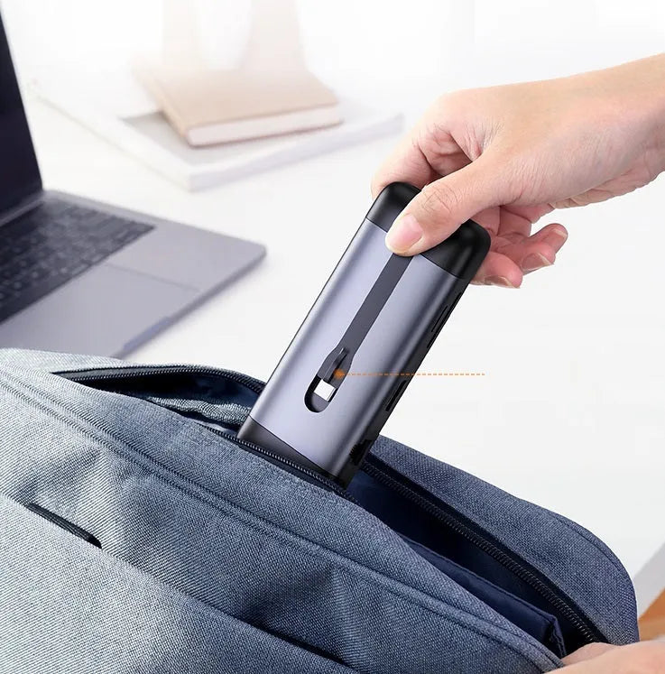 USB C dock expansion hub adapter showing multiple ports including HDMI, USB 3.0, and VGA, with a short 0.09m connection cable.