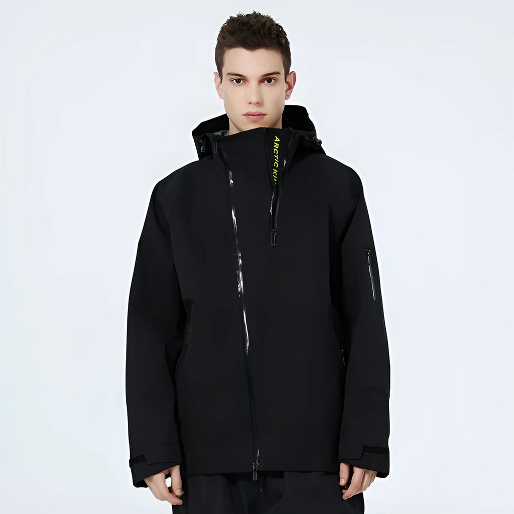 Yellow and black thin ski suit for men and women with windproof waterproof construction