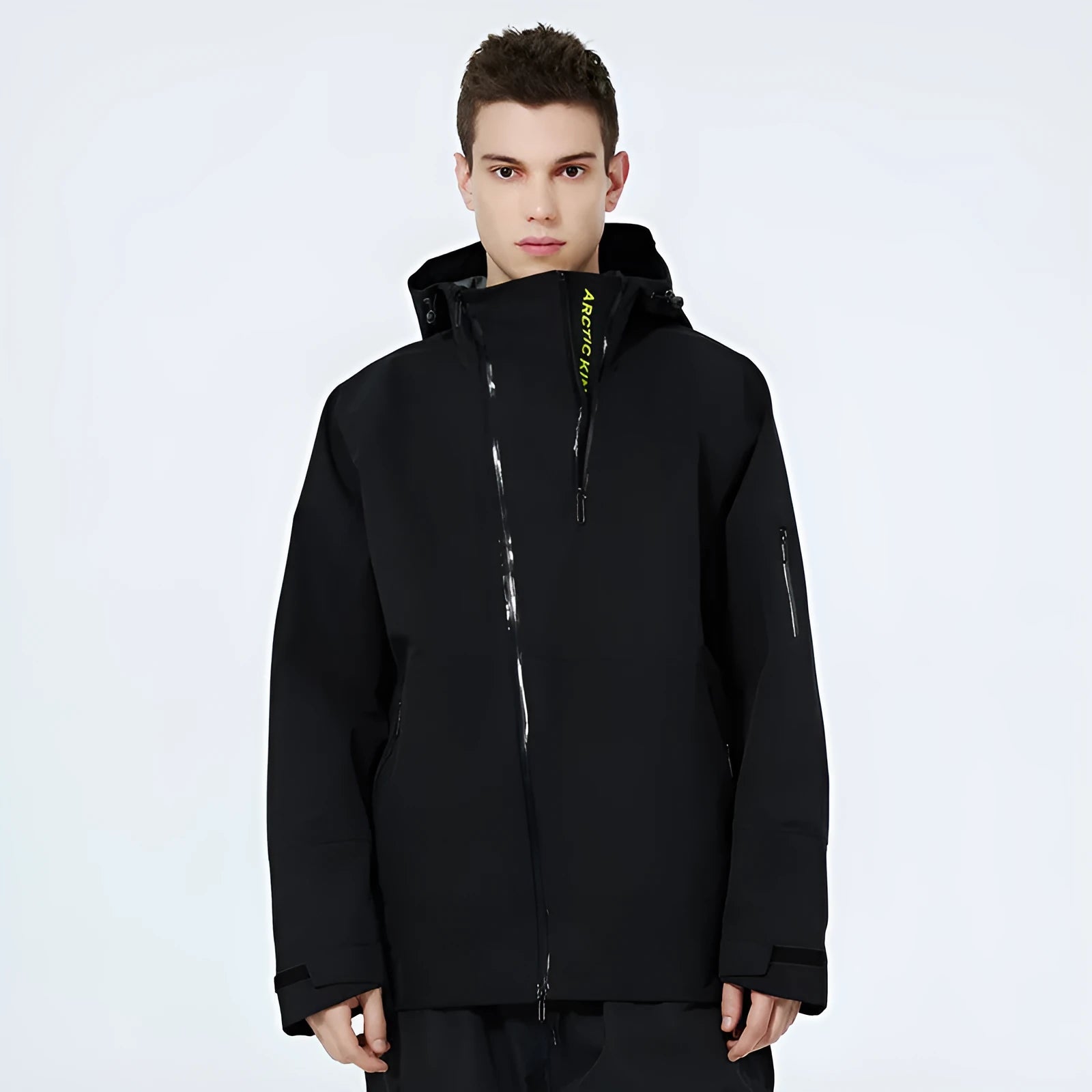 Yellow and black thin ski suit for men and women with windproof waterproof construction