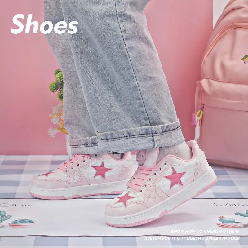 Korean-style unisex skateboard shoes in denim canvas with rubber soles