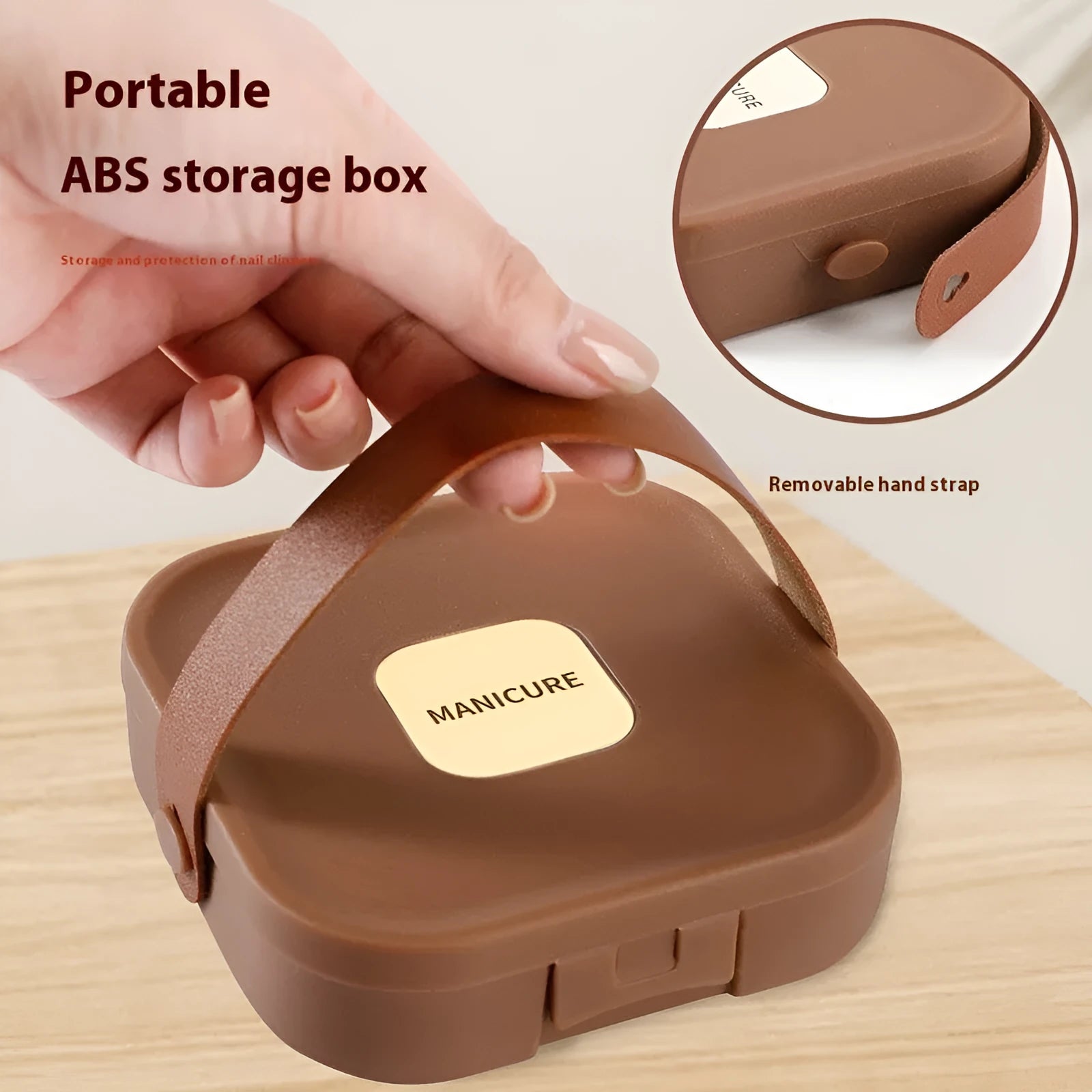 Portable anti-splash nail maintenance kit with stainless steel grooming tools in multiple colours