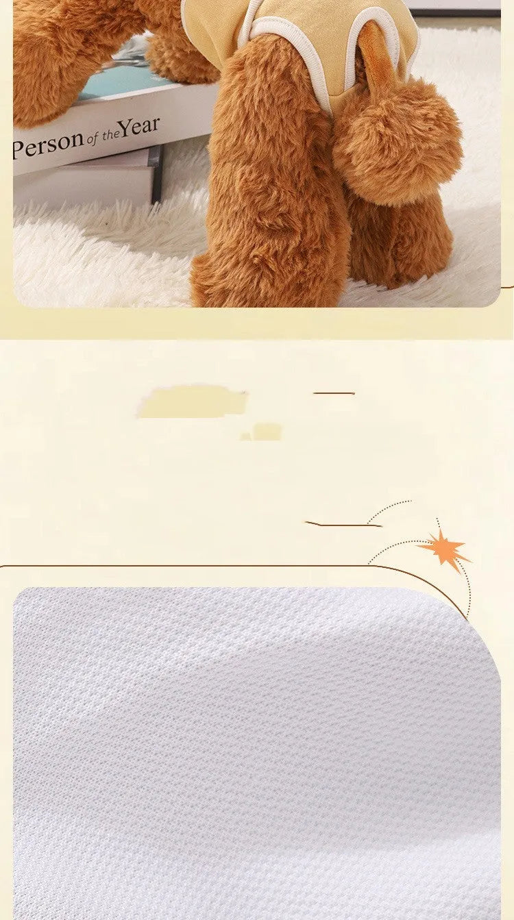 Dog physical safety pants in breathable pure cotton with elasticated waist, light blue colour